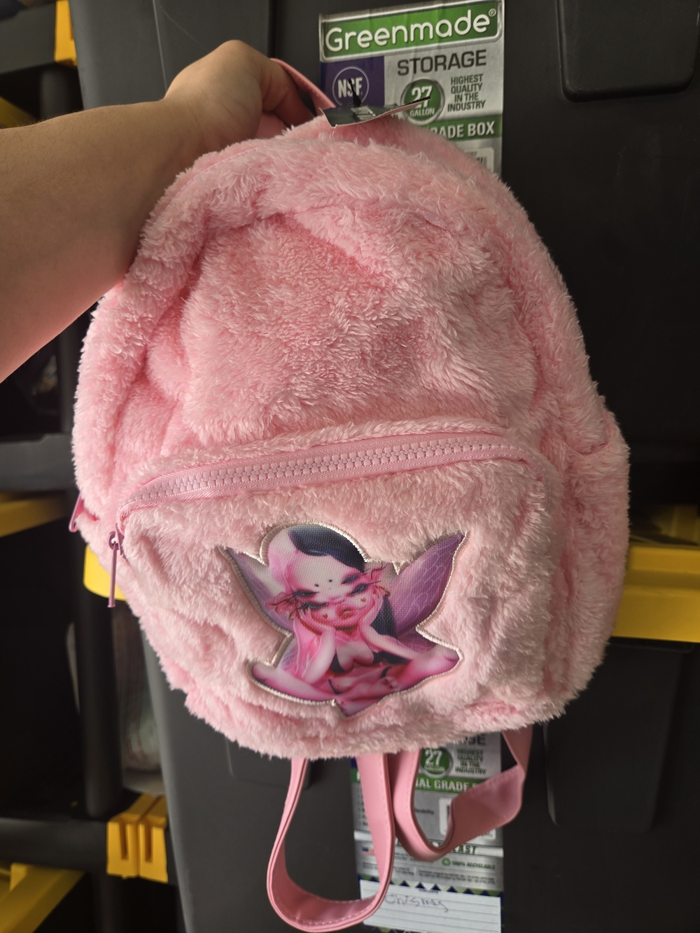 Hot Topic Pink Plush Mini Backpack with Top Handle